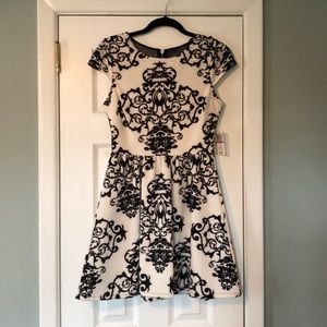 Black and white dress.